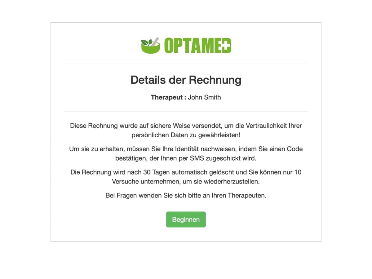 Informationsseite zum Einholen von Rechnungsguthaben.