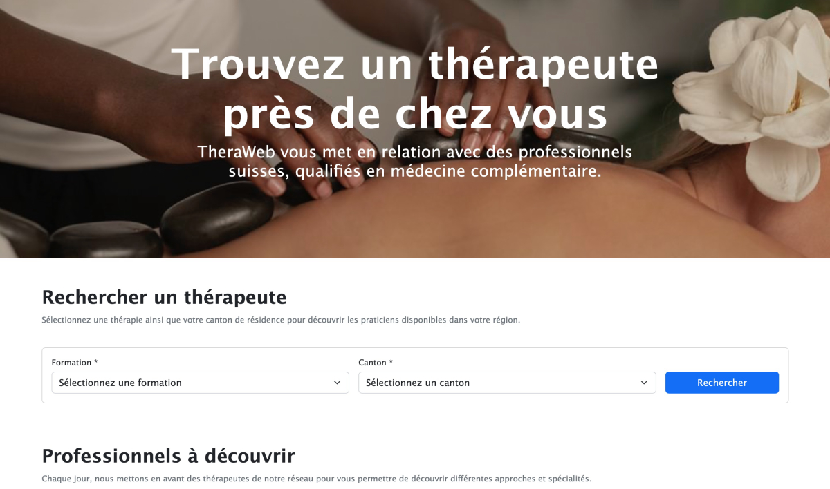 Startseite mit Suchmaschine.